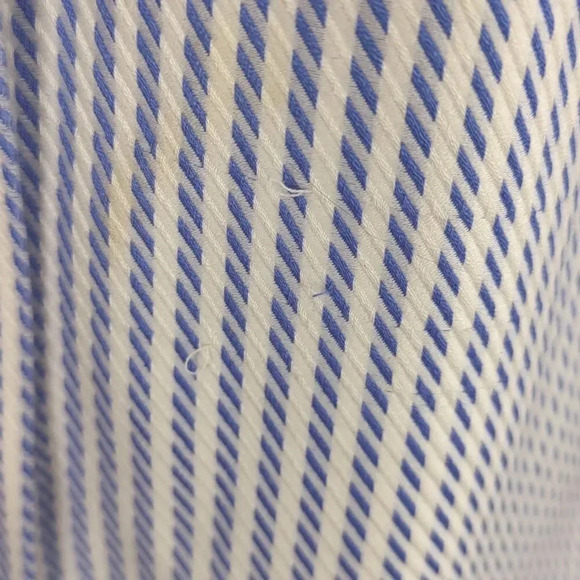 Talbot's 100% Cotton Wrinkle Resistant Blue & White Striped Blouse Vintage 90s - Picture 8 of 9